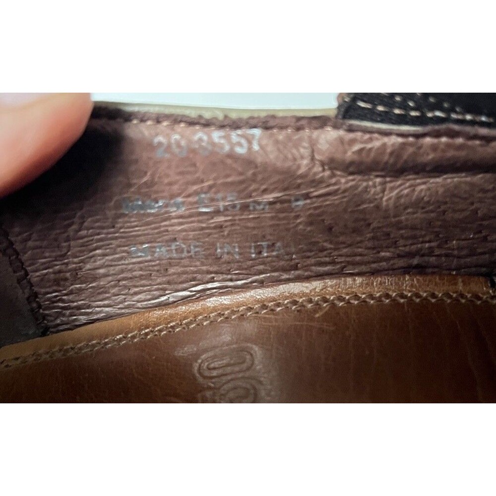 J&M Johnston Murphy Loafers Slip On Mens Brown Leather Dress Shoes Sz 9 M Italy - Picture 13 of 13